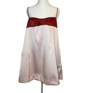 Free People Mini Dress Satin Bow Pockets‎ Spaghetti Strap Party Large Boho